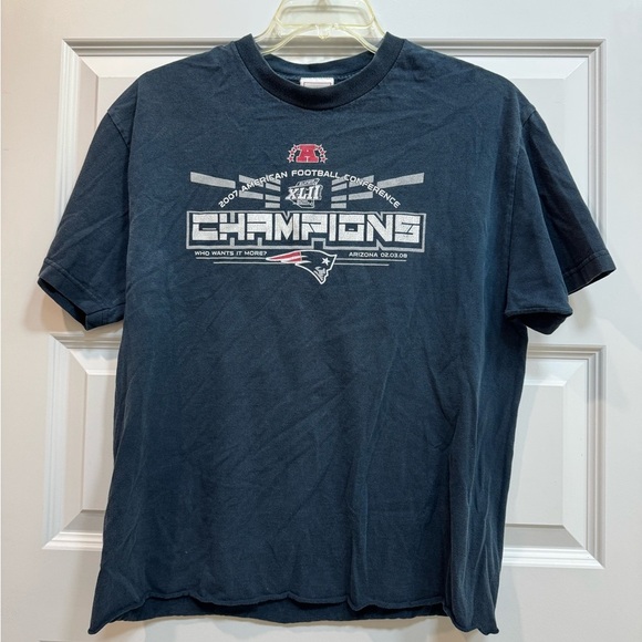 NFL New England Patriots 2007 AFC Conference Champions T‑Shirt Size L Vintage - Picture 1 of 4